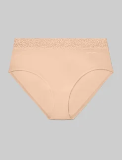 Women's Second Skin High-Rise Brief, Lace Waist (5-Pack)