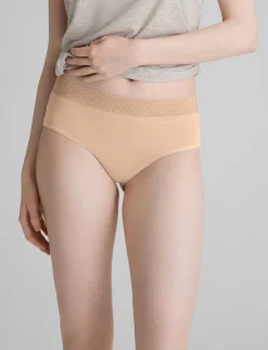 Women's Second Skin High-Rise Brief, Lace Waist (5-Pack)