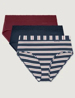 Women's Second Skin High Rise Brief, Lace Mix (3-Pack)