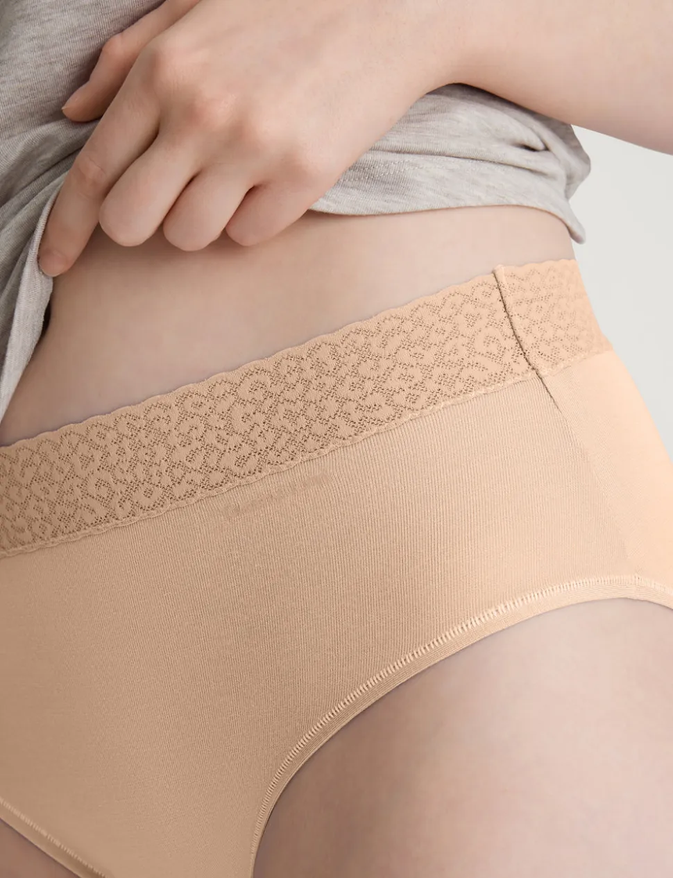 Women's Second Skin High Rise Brief, Lace Waist