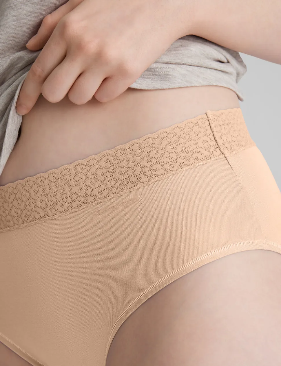 Women's Second Skin High Rise Brief, Lace Waist