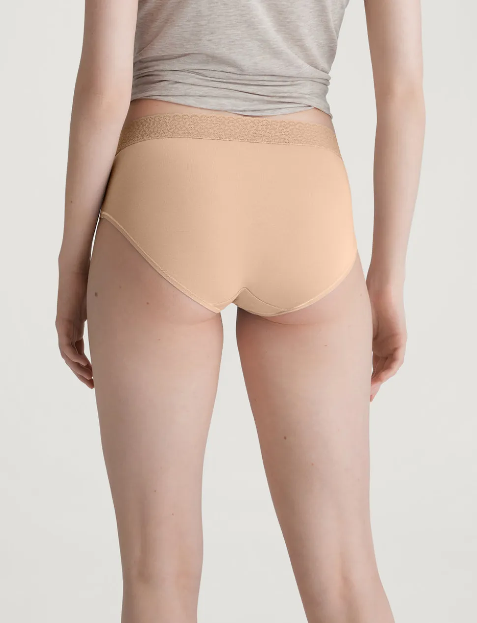 Women's Second Skin High-Rise Brief, Lace Waist (3-Pack)