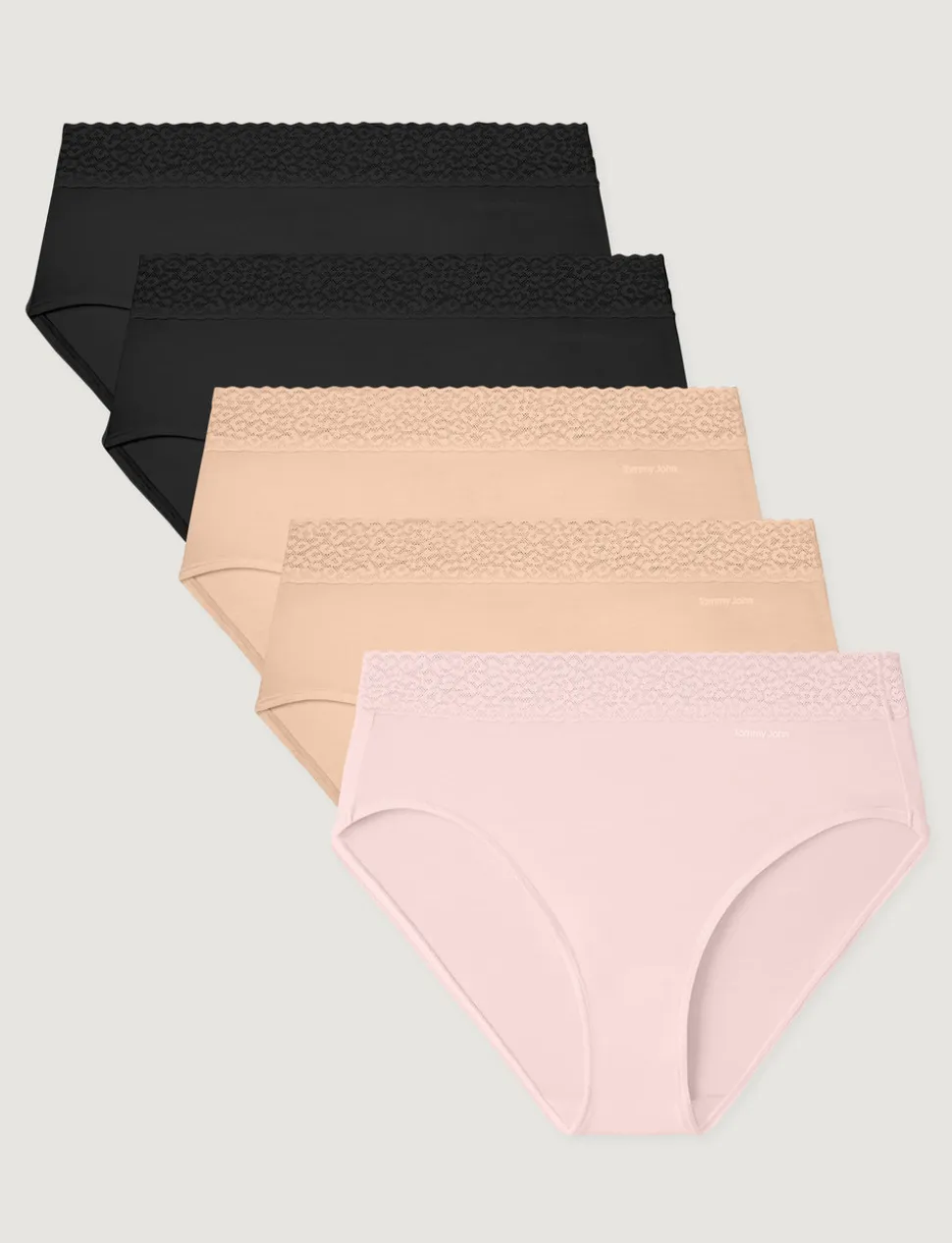 Women's Second Skin High-Rise Brief, Lace Waist (3-Pack)