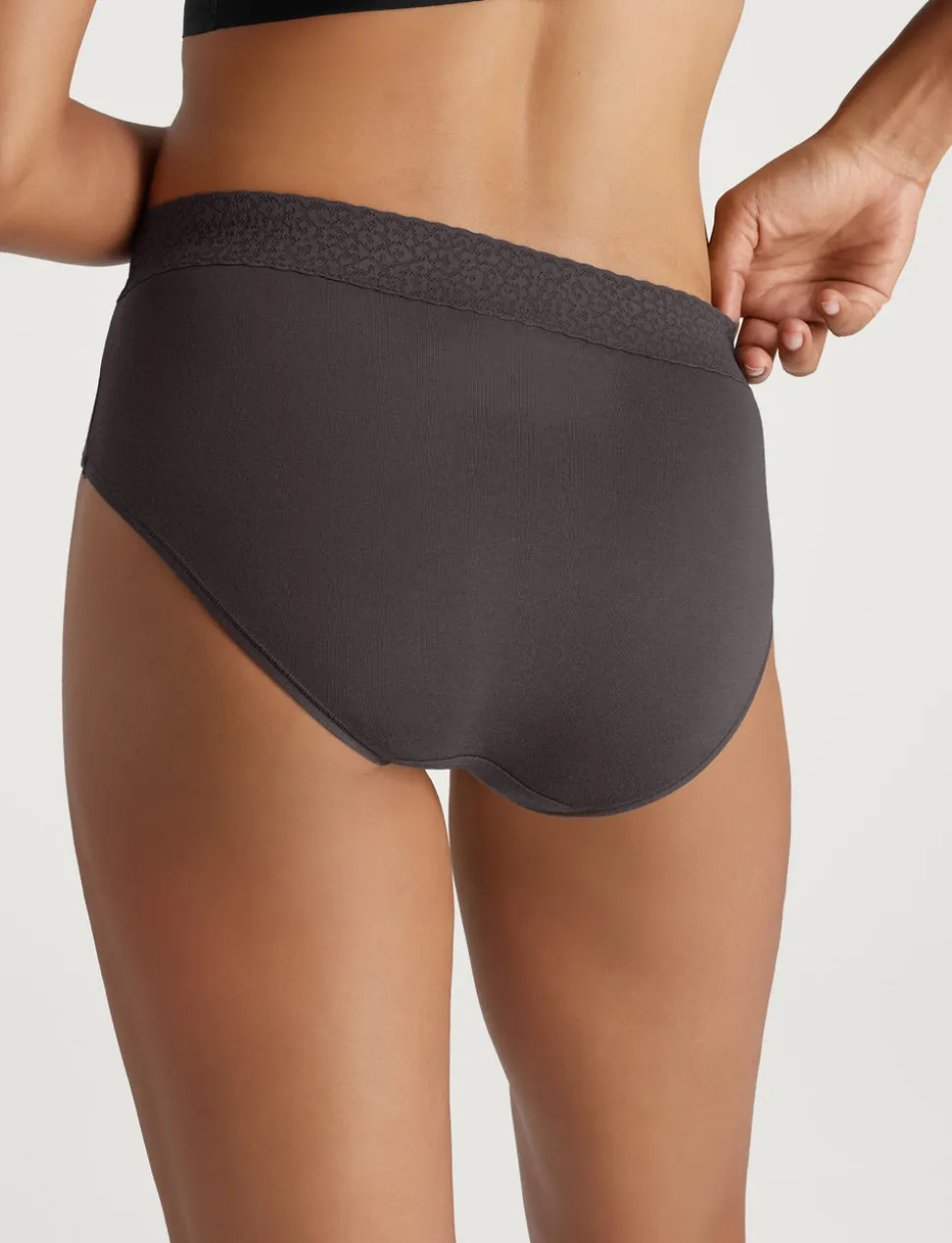 Women's Second Skin High-Rise Brief, Lace Waist (3-Pack)