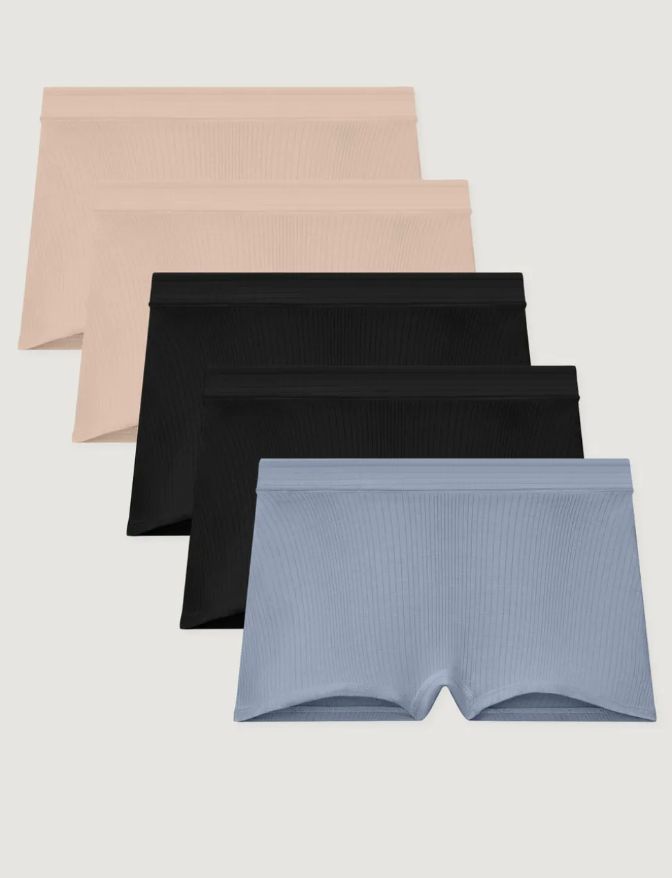 Women's Second Skin Luxe Rib Boyshort (5-Pack)