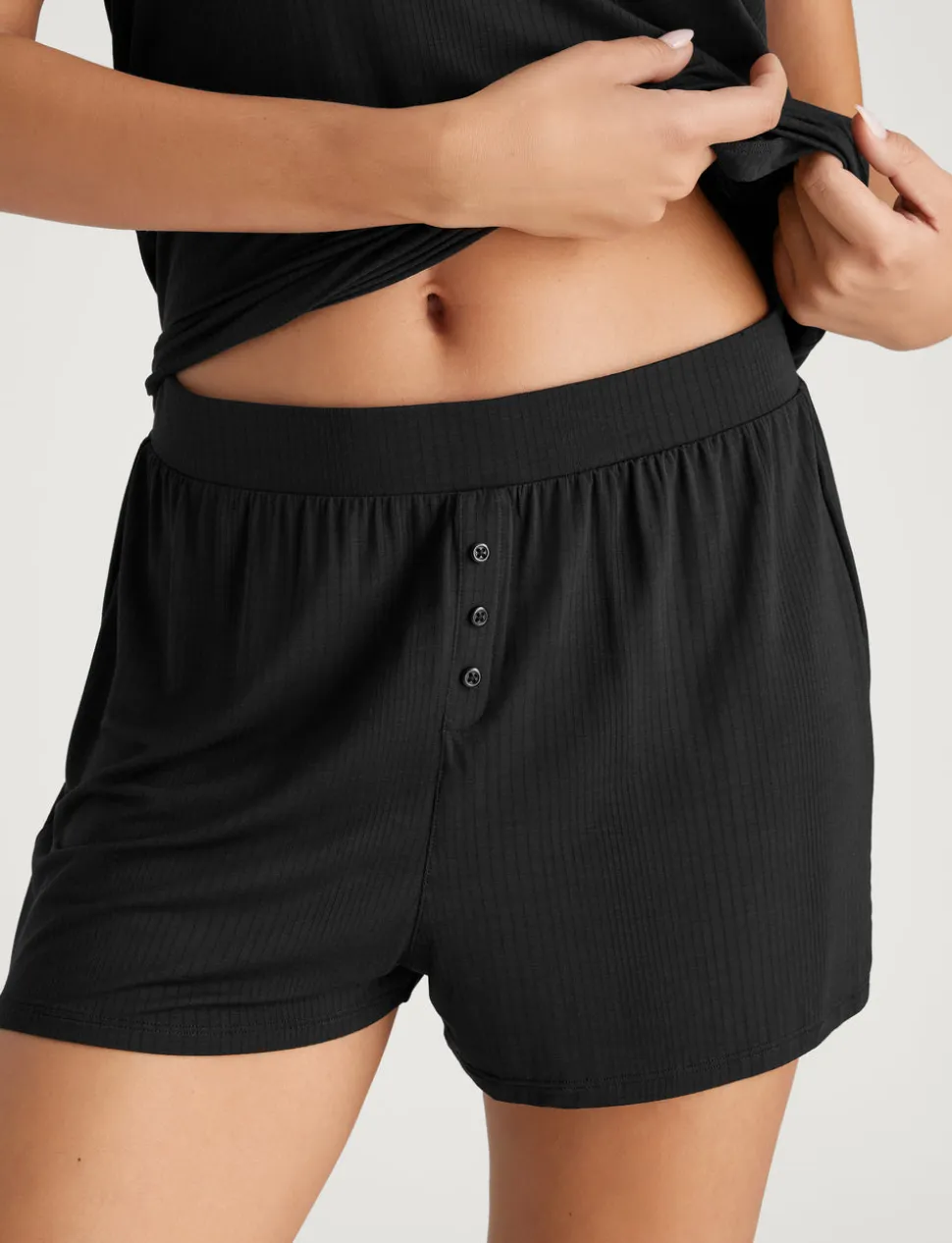 Women's Second Skin Luxe Rib Long Sleeve Crew Neck & Short Set