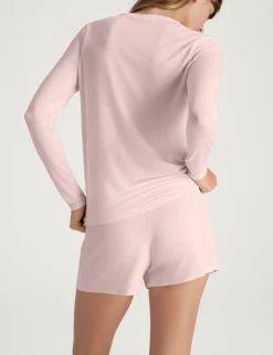 Women's Second Skin Luxe Rib Long Sleeve Crew Neck & Short Set
