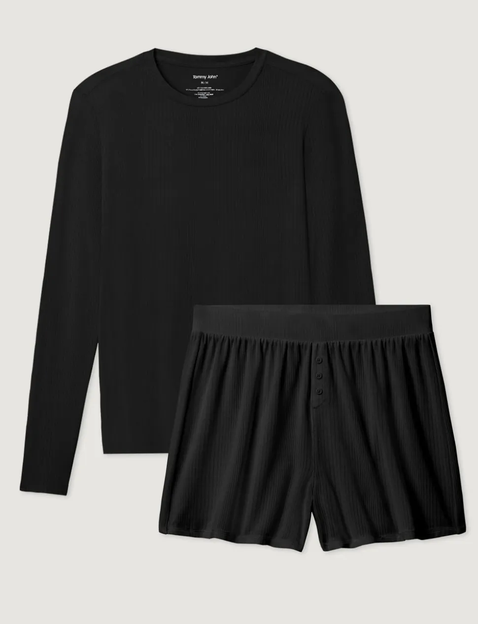 Women's Second Skin Luxe Rib Long Sleeve Crew Neck & Short Set