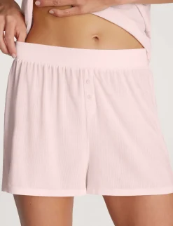Women's Second Skin Luxe Rib Long Sleeve Crew Neck & Short Set