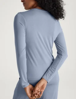 Women's Second Skin Luxe Rib Long Sleeve Crew Neck & Short Set