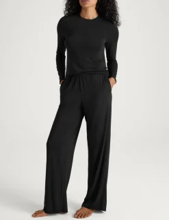 Women's Second Skin Luxe Rib Long Sleeve Crew Neck & Pant Set