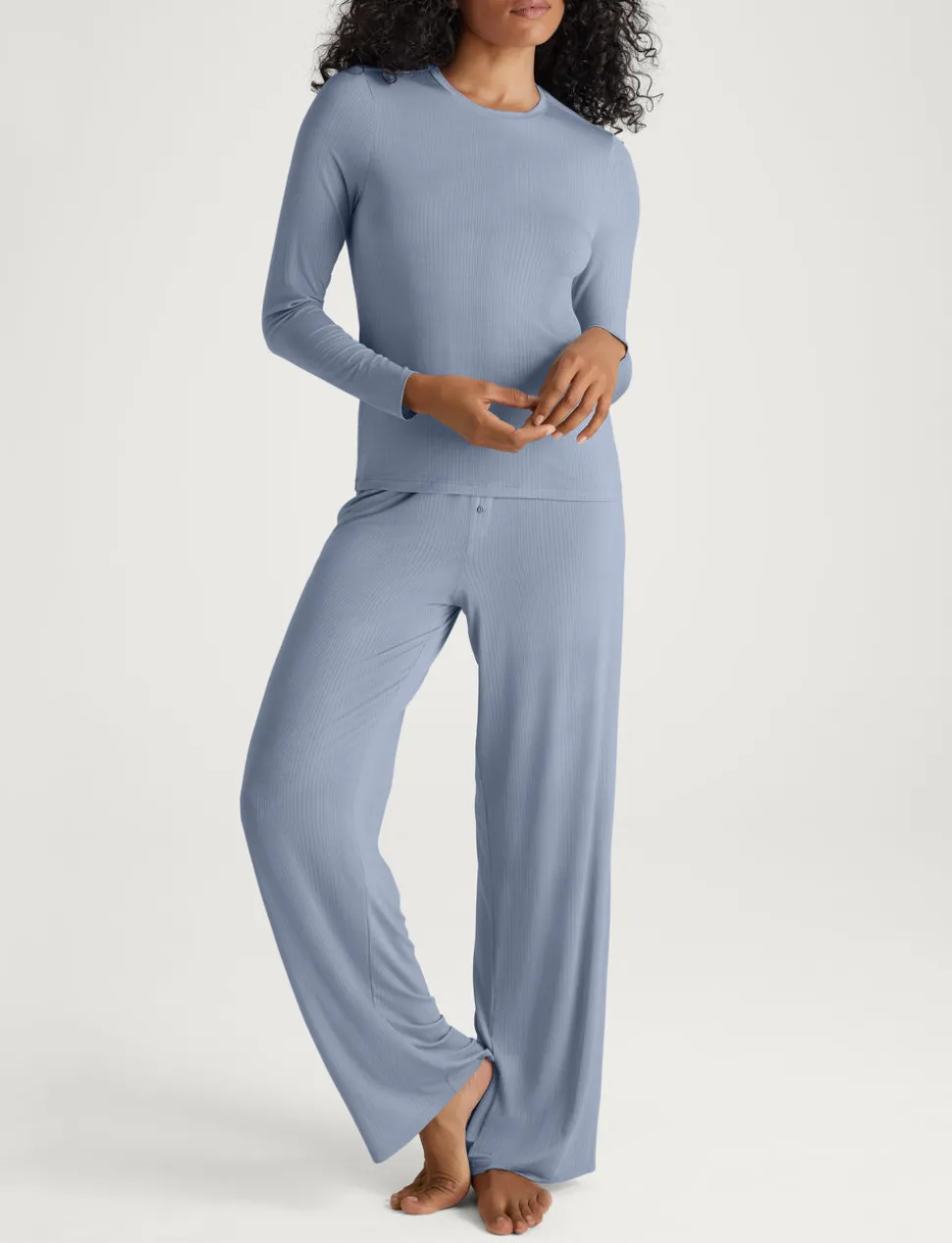 Women's Second Skin Luxe Rib Long Sleeve Crew Neck & Pant Set