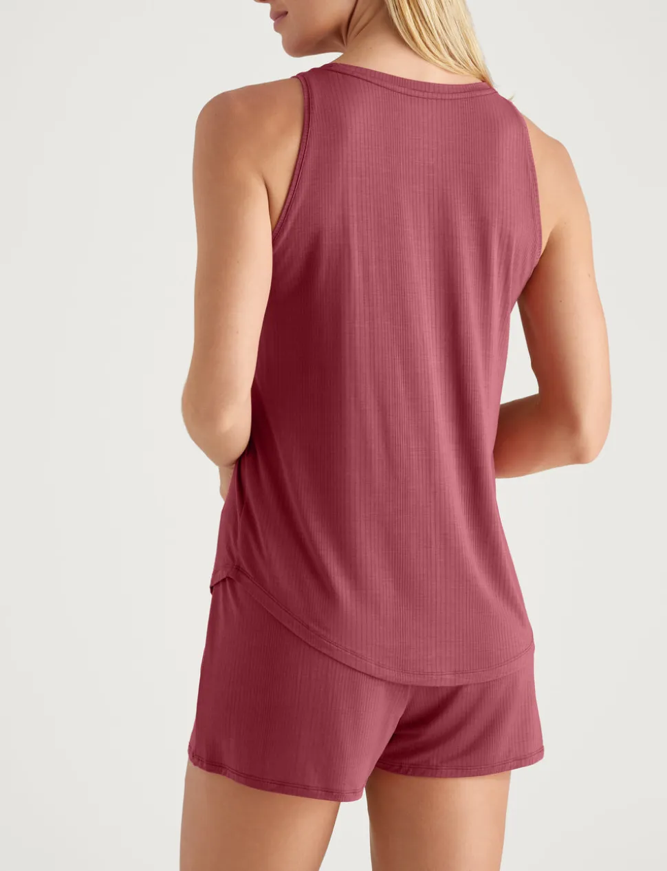 Women's Second Skin Luxe Rib Sleep Tank & Short Set