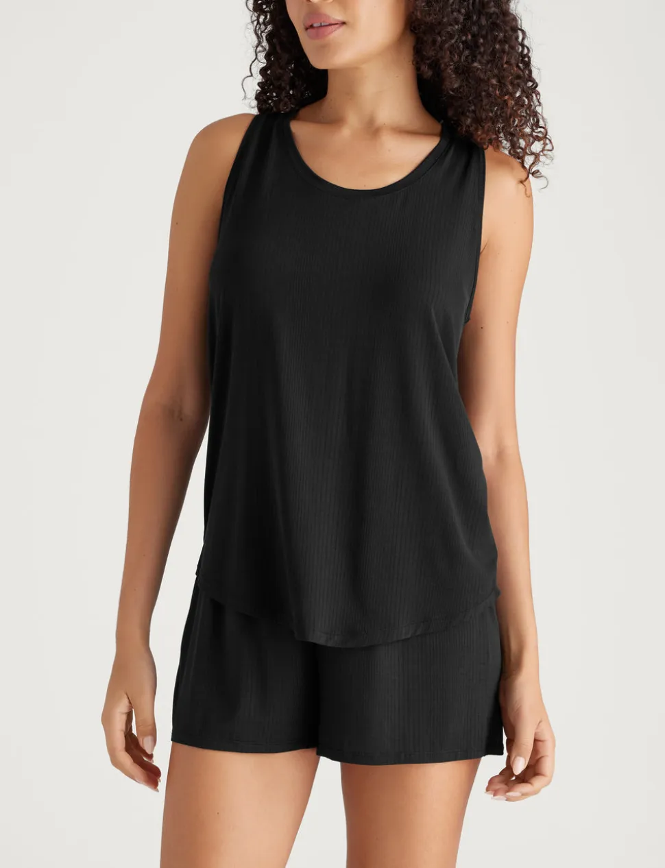 Women's Second Skin Luxe Rib Sleep Tank & Short Set