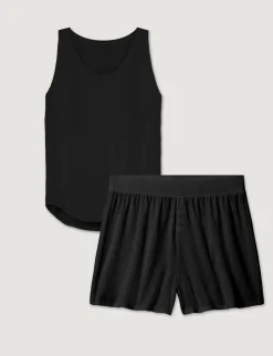 Women's Second Skin Luxe Rib Sleep Tank & Short Set