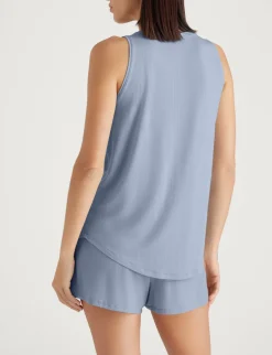 Women's Second Skin Luxe Rib Sleep Tank & Short Set