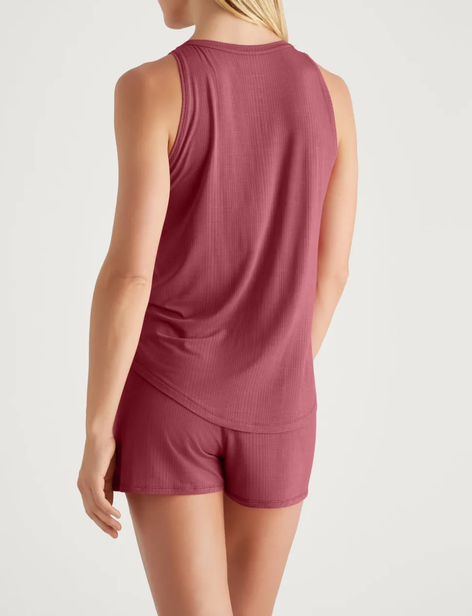 Women's Second Skin Luxe Rib Sleep Tank & Short Set