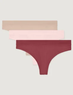 Women's Second Skin Luxe Rib Thong (5-Pack)