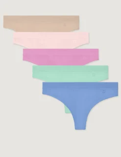 Women's Second Skin Luxe Rib Thong (5-Pack)