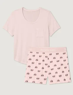Women's Second Skin Sleep Pocket Tee & Short Set