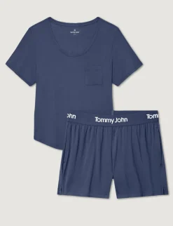 Women's Second Skin Sleep Pocket Tee & Short Set