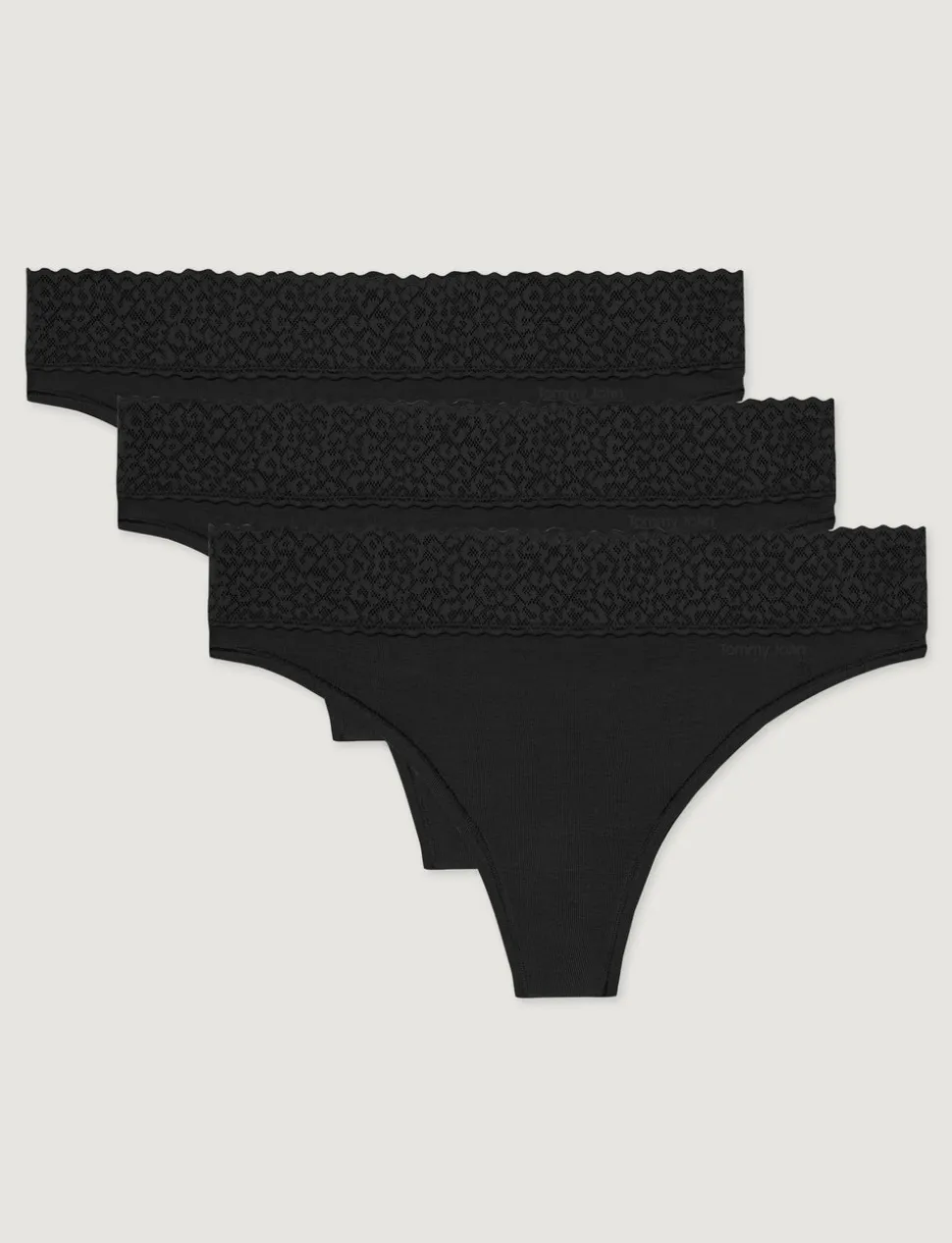 Women's Second Skin Thong, Lace Waist (3-Pack)