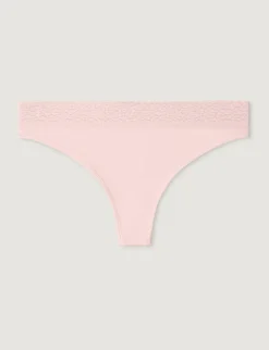 Women's Second Skin Thong, Lace Waist (3-Pack)