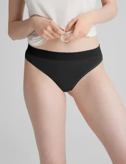 Women's Second Skin Thong, Lace Waist (3-Pack)