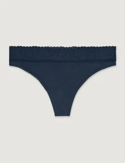 Women's Second Skin Thong, Lace Waist