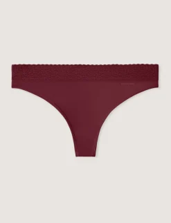 Women's Second Skin Thong, Lace Waist