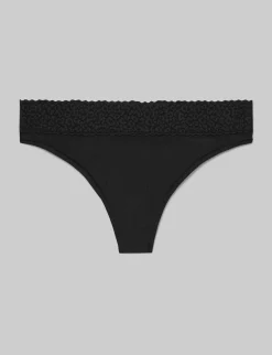 Women's Second Skin Thong, Lace Waist