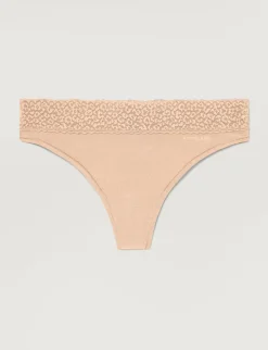 Women's Second Skin Thong, Lace Waist