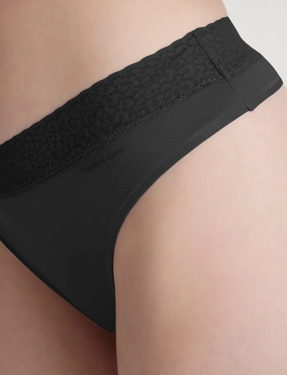 Women's Second Skin Thong, Lace Waist