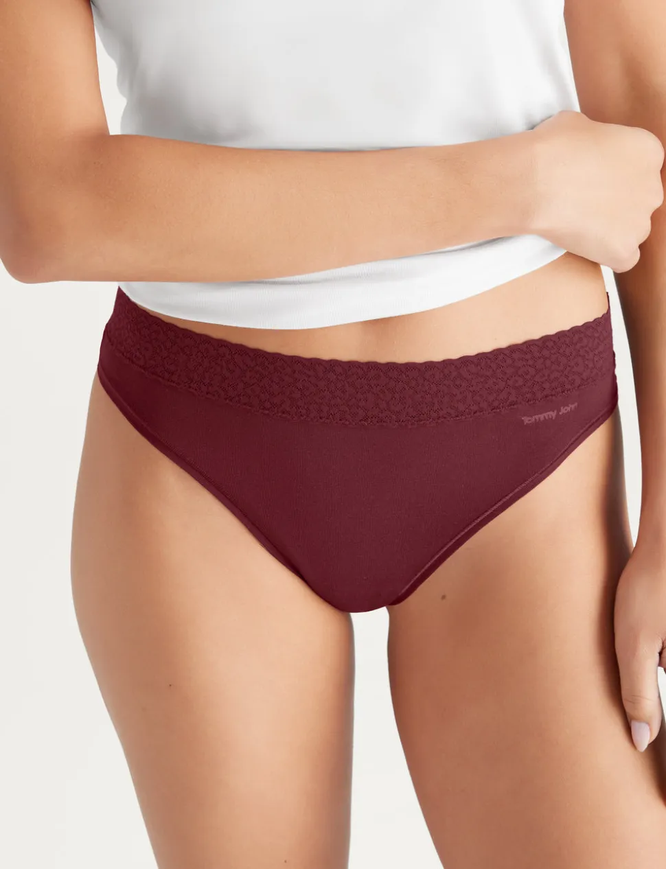 Women's Second Skin Thong, Lace Waist