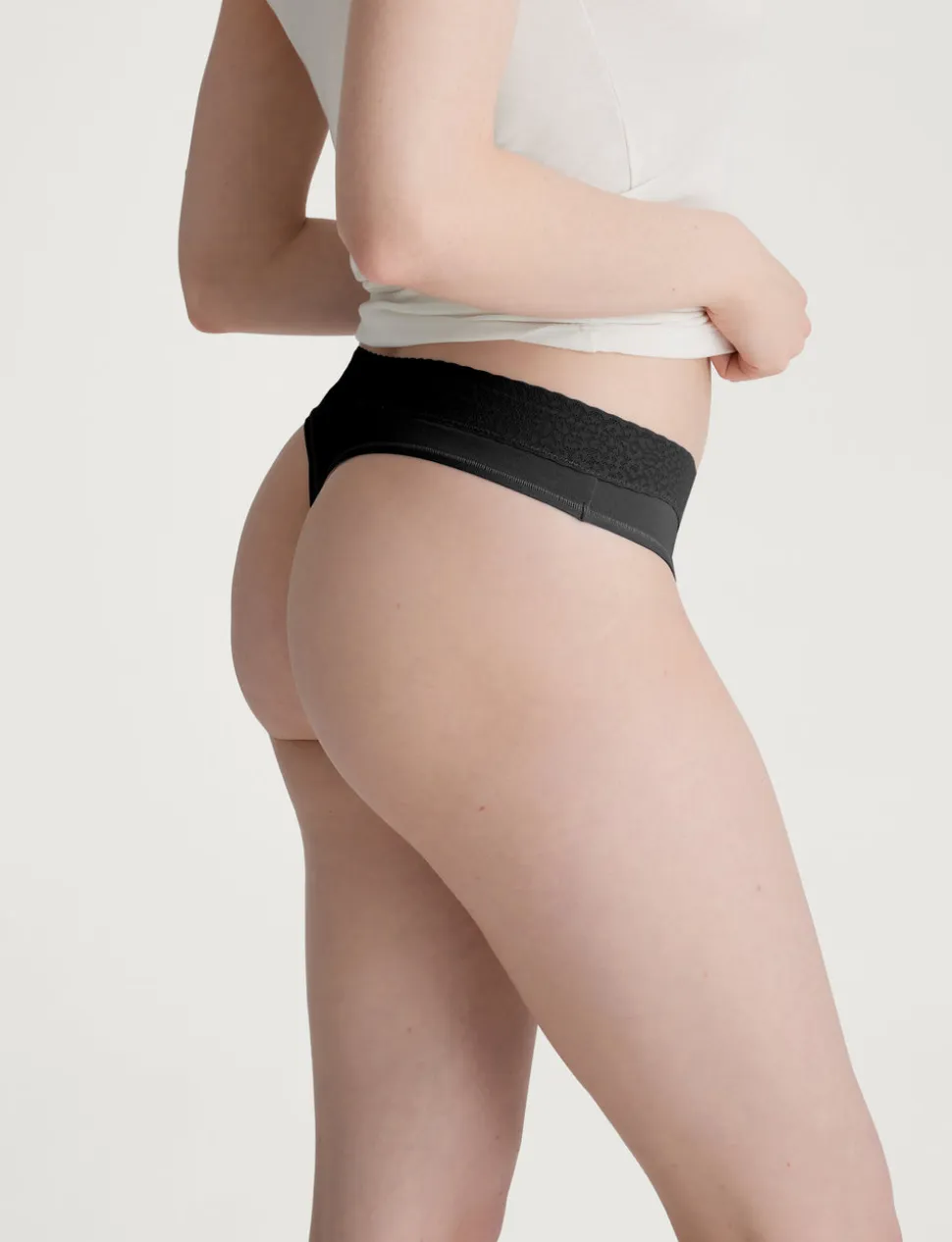 Women's Second Skin Thong, Lace Waist