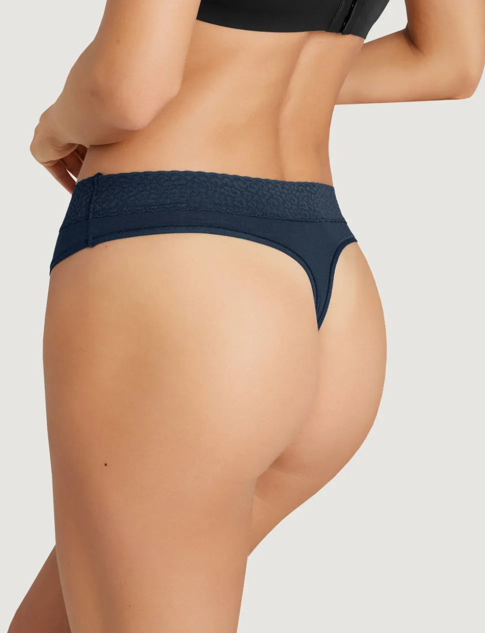 Women's Second Skin Thong, Lace Waist